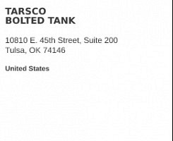 Tarsco Bolted Tank Tulsa