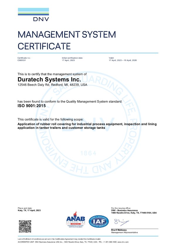 ISO 9001:2015 certificate